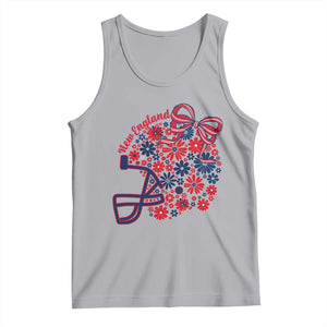 New England Game Day Sports Fan Tank Top Floral Football Helmet With Bow