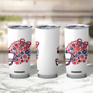 New England Game Day Sports Fan Tumbler Cup Floral Football Helmet With Bow