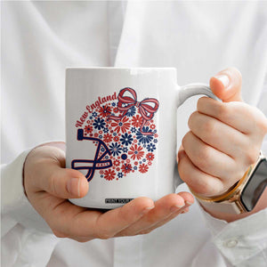 New England Game Day Sports Fan Coffee Mug Floral Football Helmet With Bow