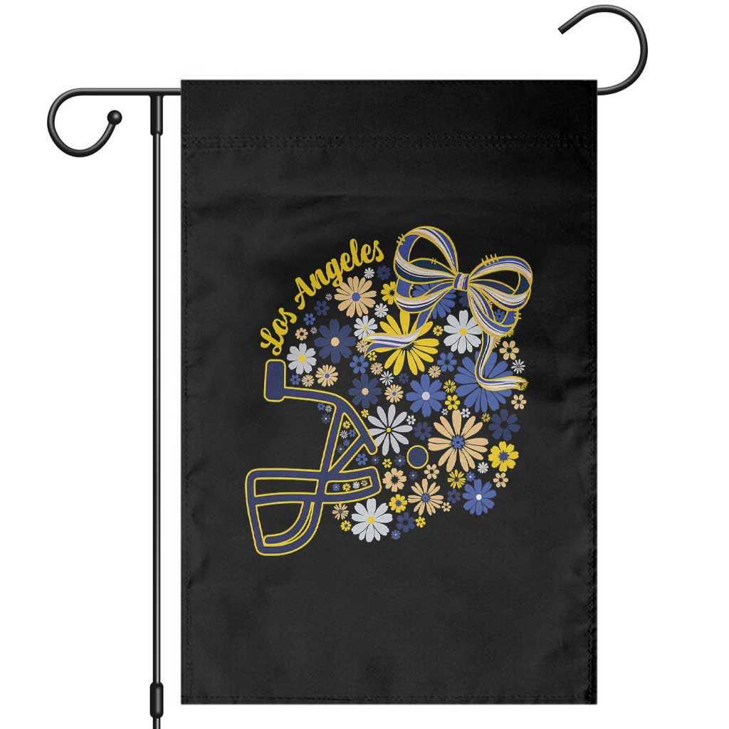 Los Angeles Game Day Sports Fan Garden Flag Floral Football Helmet With Bow TS12 Black Print Your Wear