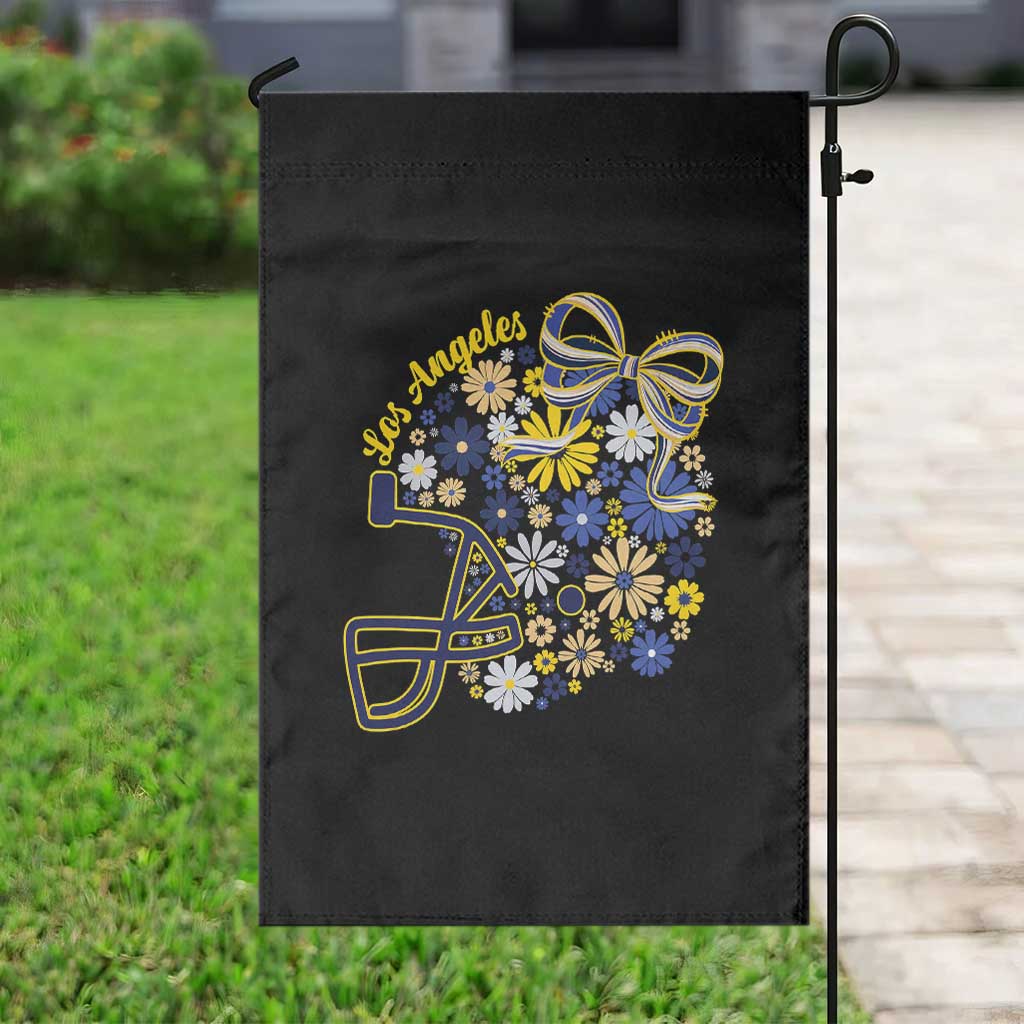 Los Angeles Game Day Sports Fan Garden Flag Floral Football Helmet With Bow