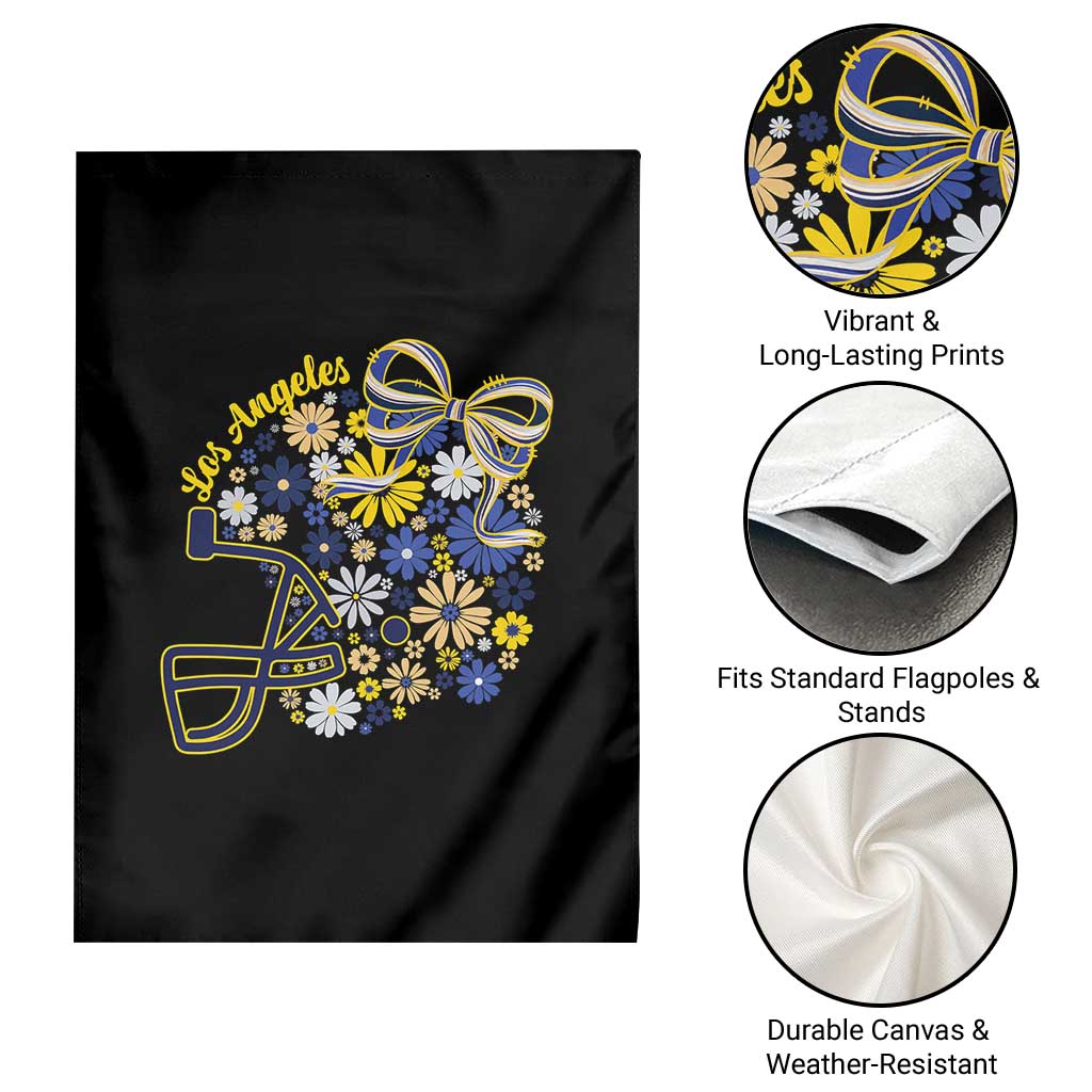 Los Angeles Game Day Sports Fan Garden Flag Floral Football Helmet With Bow