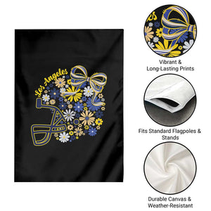 Los Angeles Game Day Sports Fan Garden Flag Floral Football Helmet With Bow