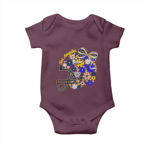 Los Angeles Game Day Sports Fan Baby Onesie Floral Football Helmet With Bow