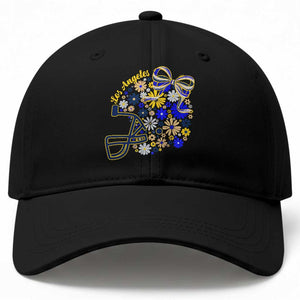 Los Angeles Game Day Sports Fan Baseball Cap Floral Football Helmet With Bow