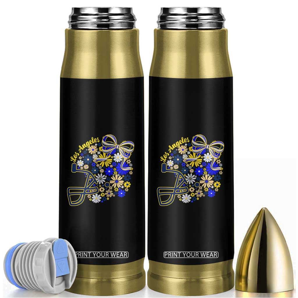 Los Angeles Game Day Sports Fan Bullet Tumbler Floral Football Helmet With Bow TS12 Black Print Your Wear