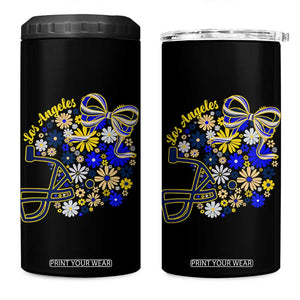 Los Angeles Game Day Sports Fan 4 in 1 Can Cooler Tumbler Floral Football Helmet With Bow