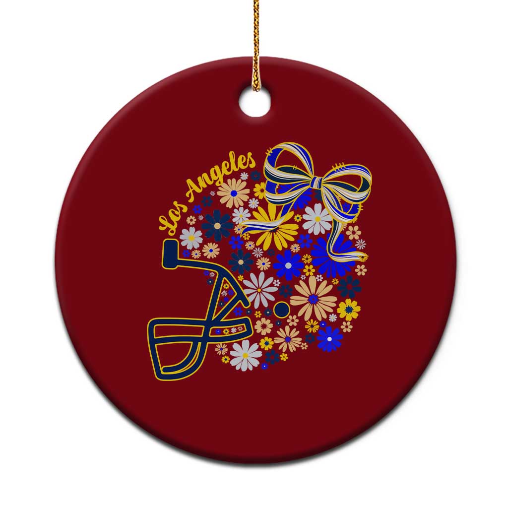 Los Angeles Game Day Sports Fan Ceramic Ornament Floral Football Helmet With Bow TS12 1pc Red Print Your Wear