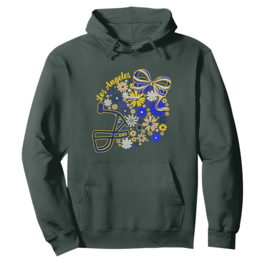 Los Angeles Game Day Sports Fan Hoodie Floral Football Helmet With Bow