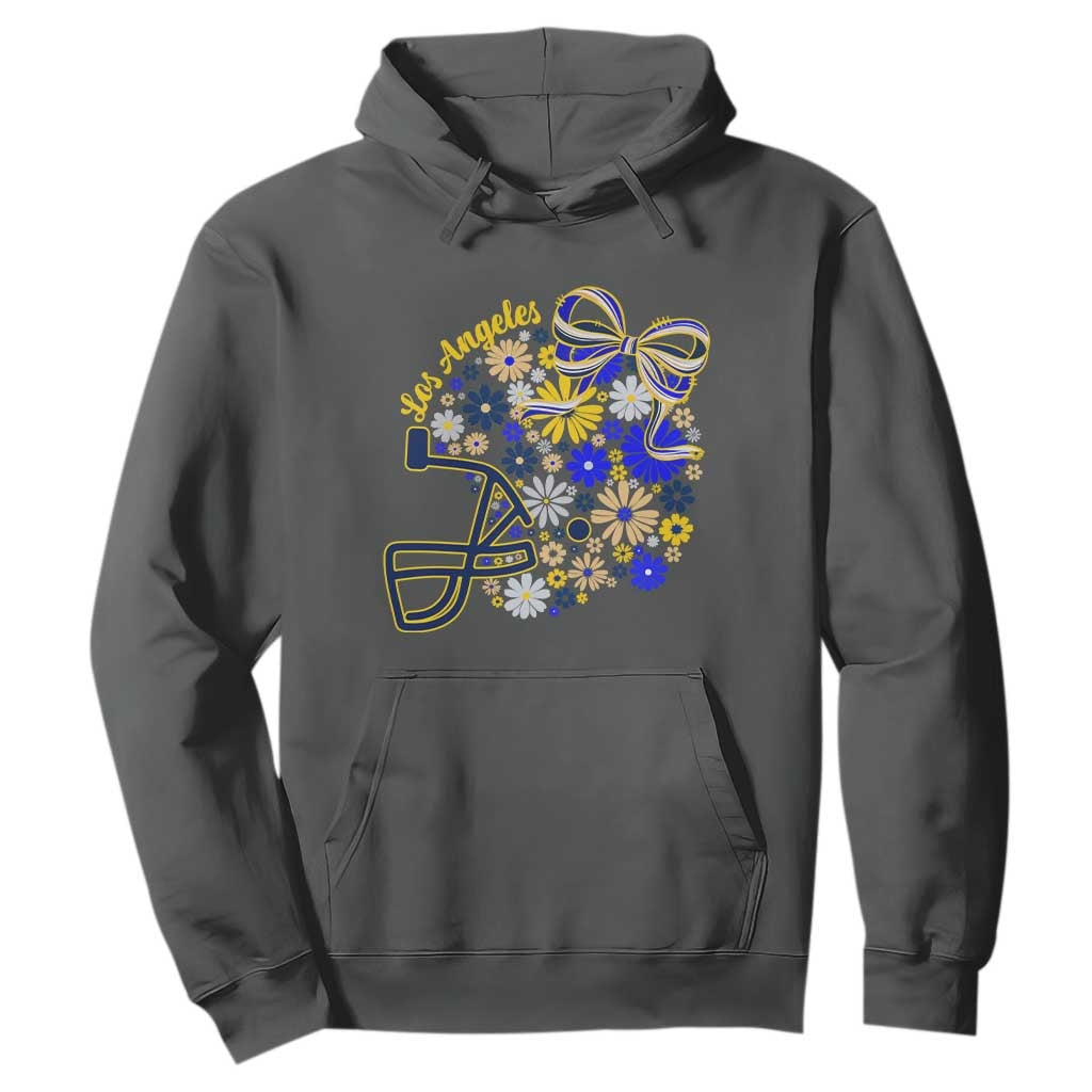 Los Angeles Game Day Sports Fan Hoodie Floral Football Helmet With Bow