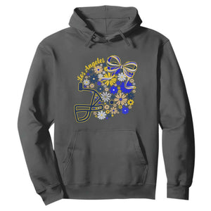 Los Angeles Game Day Sports Fan Hoodie Floral Football Helmet With Bow