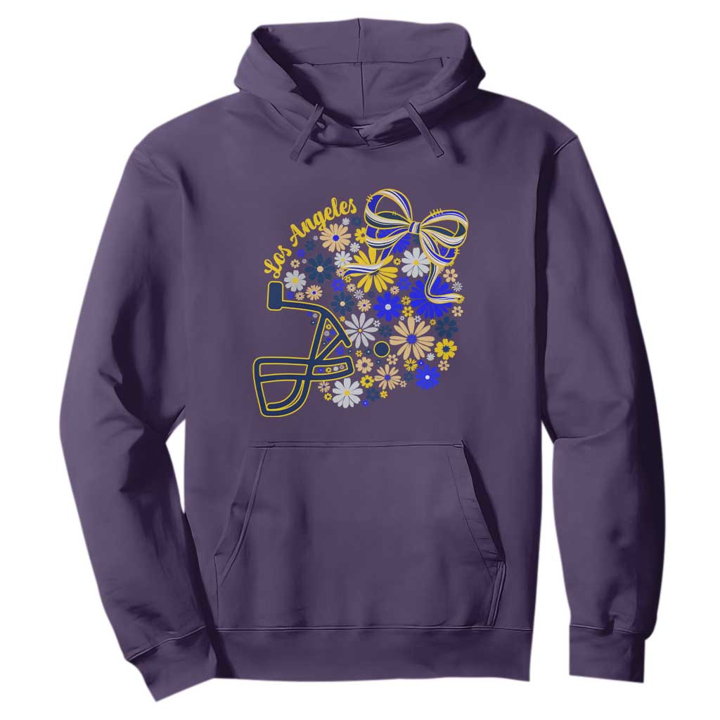Los Angeles Game Day Sports Fan Hoodie Floral Football Helmet With Bow