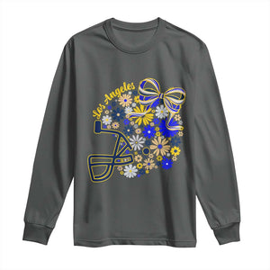 Los Angeles Game Day Sports Fan Long Sleeve Shirt Floral Football Helmet With Bow