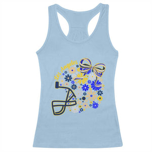 Los Angeles Game Day Sports Fan Racerback Tank Top Floral Football Helmet With Bow