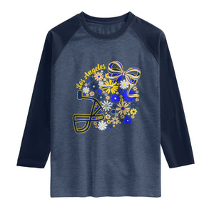 Los Angeles Game Day Sports Fan Raglan Shirt Floral Football Helmet With Bow