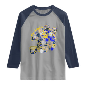 Los Angeles Game Day Sports Fan Raglan Shirt Floral Football Helmet With Bow