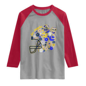 Los Angeles Game Day Sports Fan Raglan Shirt Floral Football Helmet With Bow