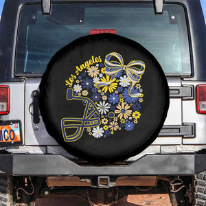 Los Angeles Game Day Sports Fan Spare Tire Cover Floral Football Helmet With Bow