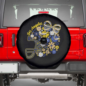 Los Angeles Game Day Sports Fan Spare Tire Cover Floral Football Helmet With Bow