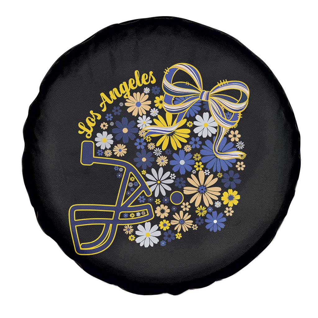 Los Angeles Game Day Sports Fan Spare Tire Cover Floral Football Helmet With Bow