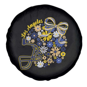 Los Angeles Game Day Sports Fan Spare Tire Cover Floral Football Helmet With Bow