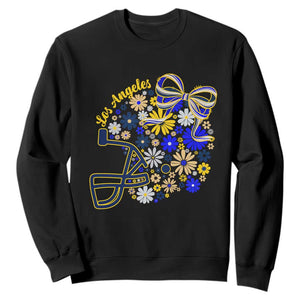 Los Angeles Game Day Sports Fan Sweatshirt Floral Football Helmet With Bow