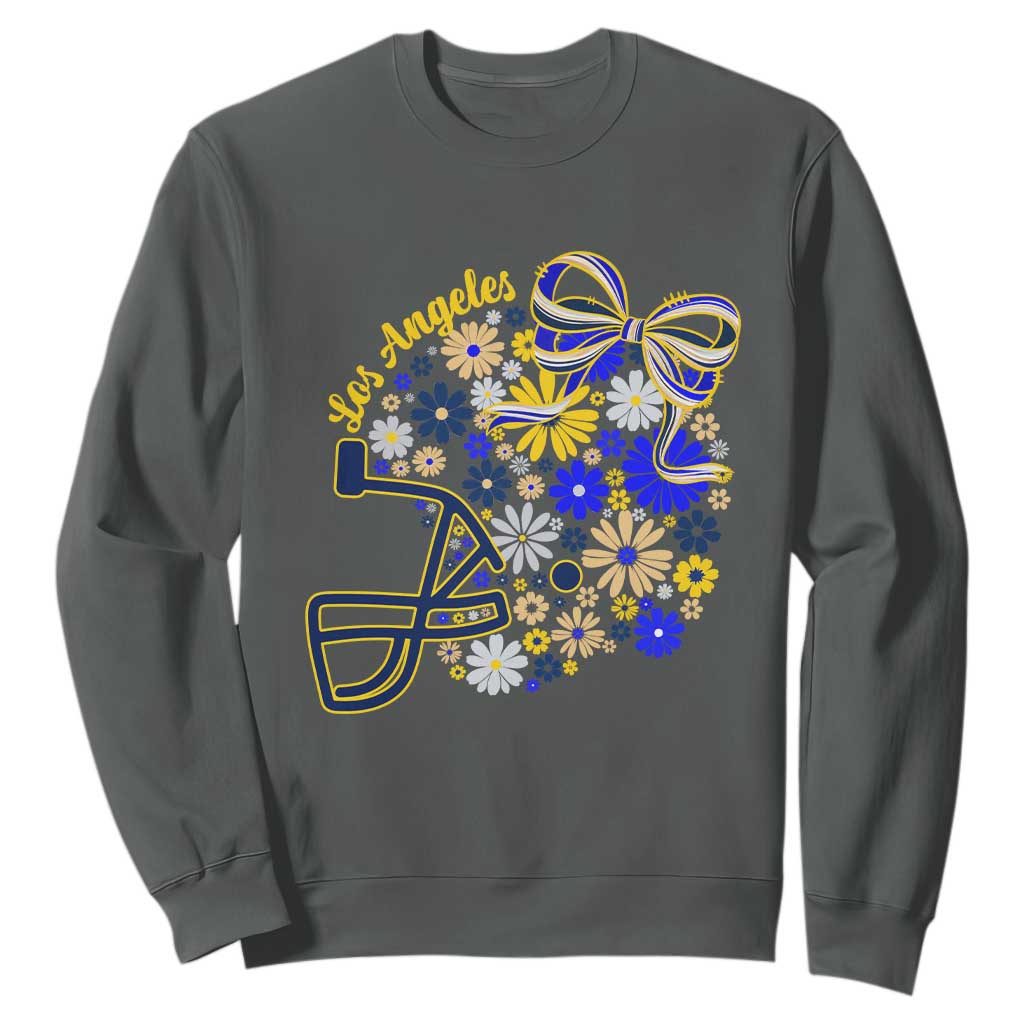 Los Angeles Game Day Sports Fan Sweatshirt Floral Football Helmet With Bow