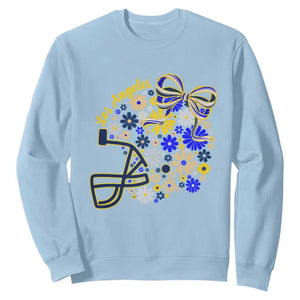 Los Angeles Game Day Sports Fan Sweatshirt Floral Football Helmet With Bow