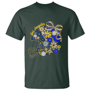 Los Angeles Game Day Sports Fan T Shirt Floral Football Helmet With Bow