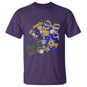 Los Angeles Game Day Sports Fan T Shirt Floral Football Helmet With Bow