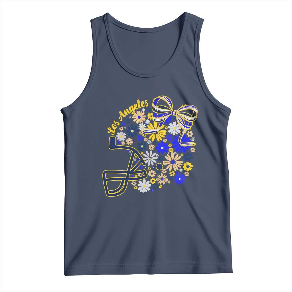 Los Angeles Game Day Sports Fan Tank Top Floral Football Helmet With Bow