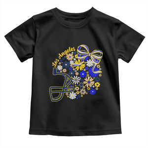 Los Angeles Game Day Sports Fan Toddler T Shirt Floral Football Helmet With Bow