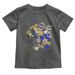 Los Angeles Game Day Sports Fan Toddler T Shirt Floral Football Helmet With Bow
