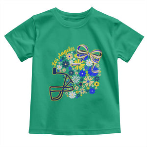 Los Angeles Game Day Sports Fan Toddler T Shirt Floral Football Helmet With Bow