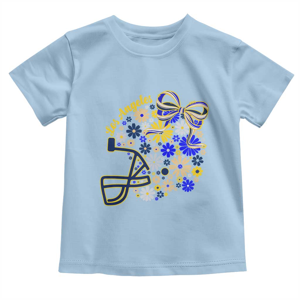 Los Angeles Game Day Sports Fan Toddler T Shirt Floral Football Helmet With Bow