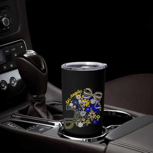 Los Angeles Game Day Sports Fan Tumbler Cup Floral Football Helmet With Bow