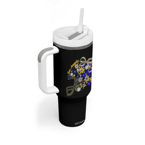 Los Angeles Game Day Sports Fan Tumbler With Handle Floral Football Helmet With Bow
