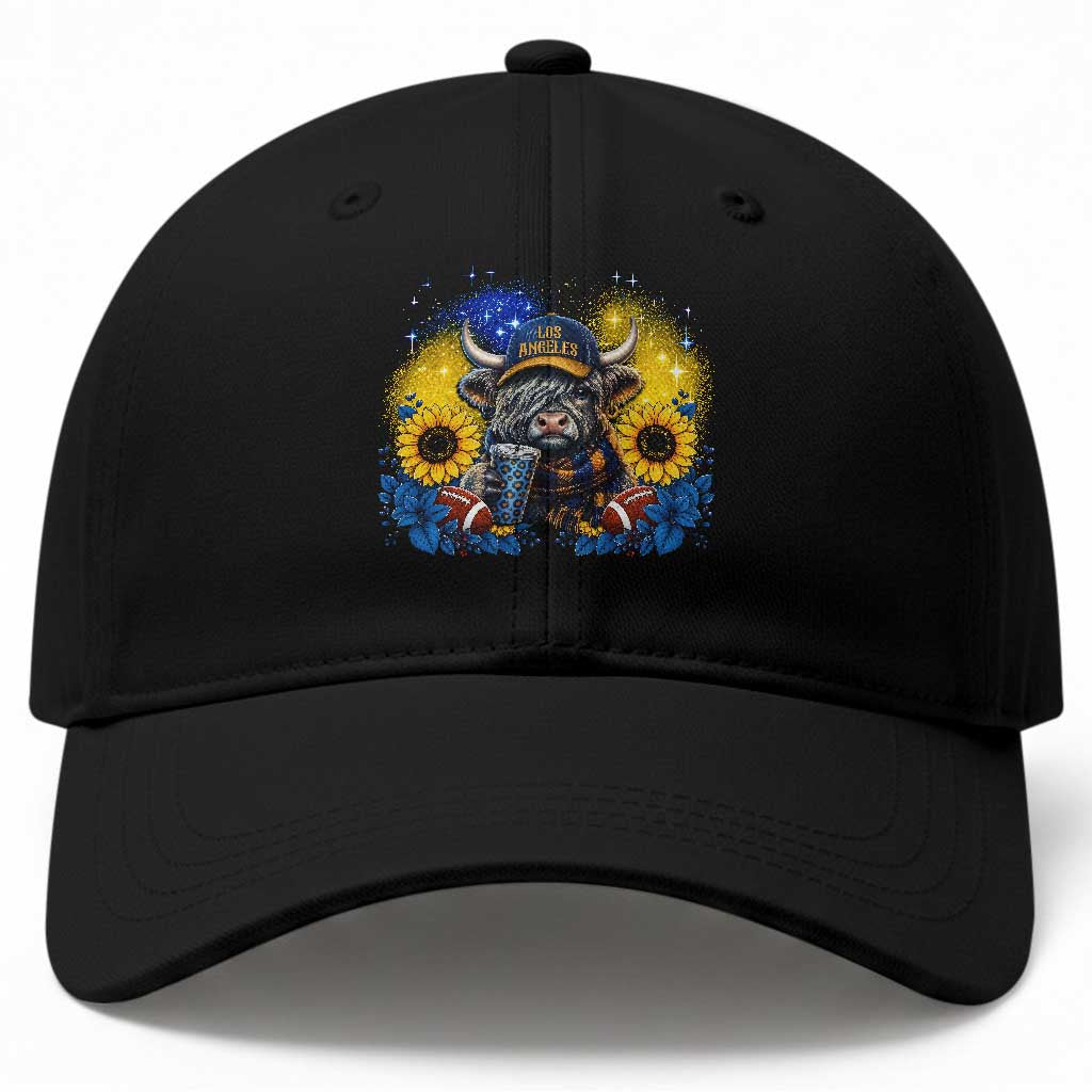 Cute Highland Cow Game Day Baseball Cap Los Angeles Sports Fan TS12 Print Your Wear
