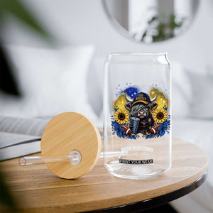 Cute Highland Cow Game Day Glass Can Los Angeles Sports Fan