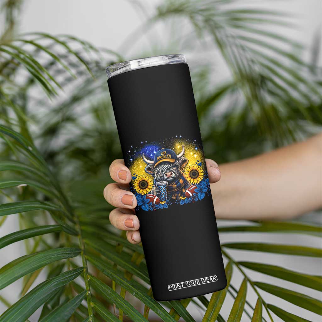 Cute Highland Cow Game Day Skinny Tumbler Los Angeles Sports Fan