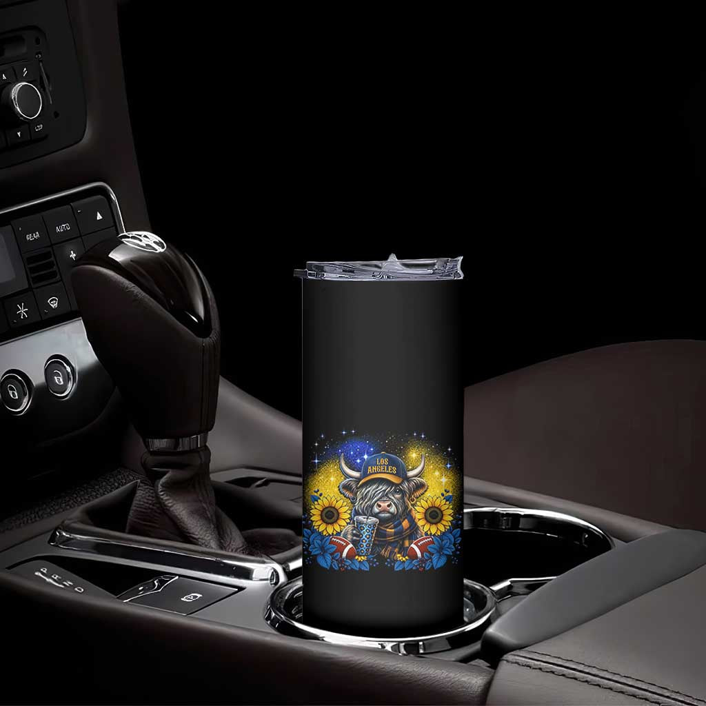 Cute Highland Cow Game Day Skinny Tumbler Los Angeles Sports Fan