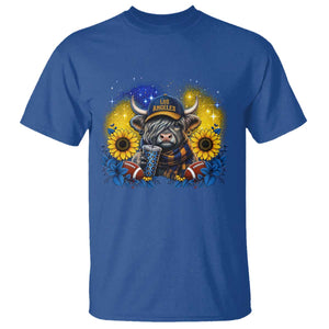 Cute Highland Cow Game Day T Shirt Los Angeles Sports Fan TS12 Royal Blue Print Your Wear