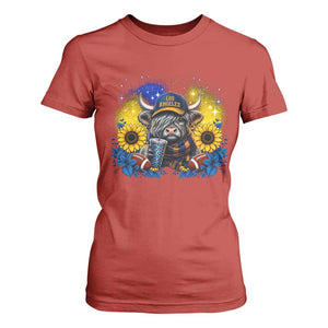 Cute Highland Cow Game Day T Shirt For Women Los Angeles Sports Fan TS12 Red Print Your Wear