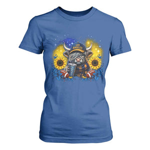 Cute Highland Cow Game Day T Shirt For Women Los Angeles Sports Fan TS12 Royal Blue Print Your Wear