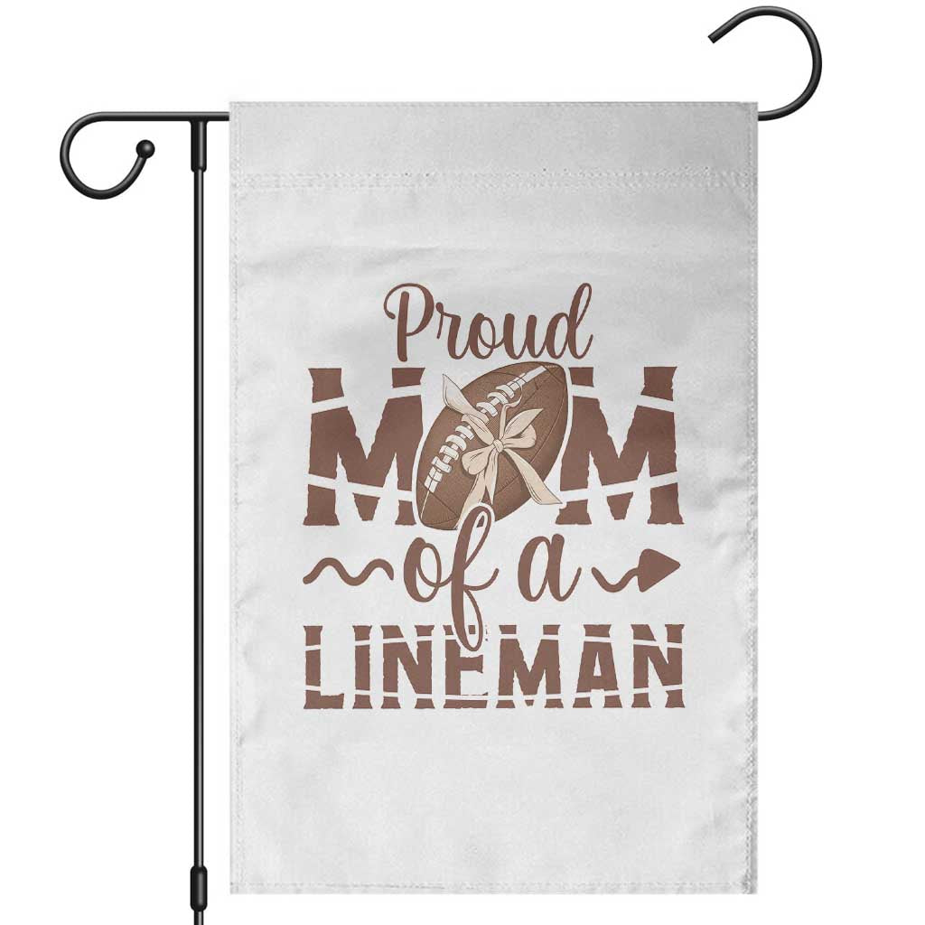 Football Mom Gift Garden Flag Proud Mom Of A Lineman TS12 White Print Your Wear