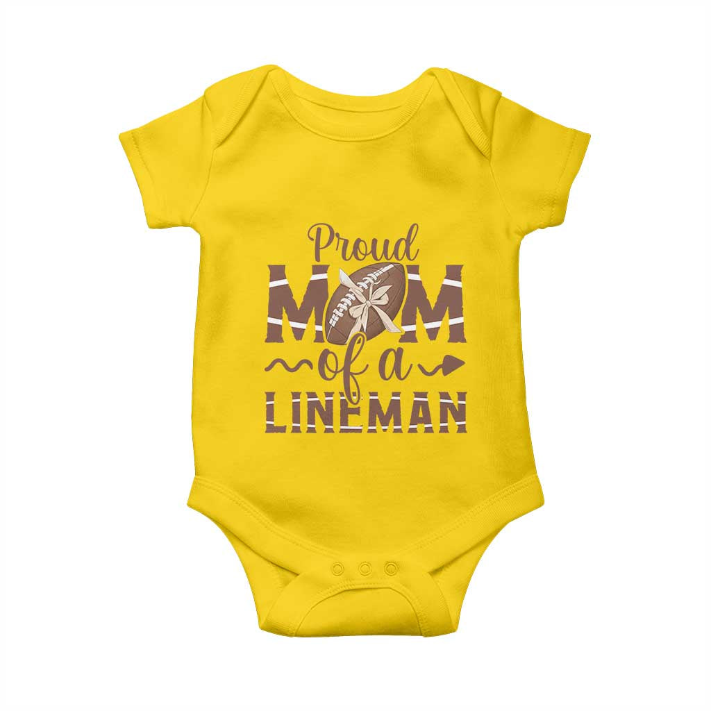Football Mom Gift Baby Onesie Proud Mom Of A Lineman TS12 Daisy Print Your Wear