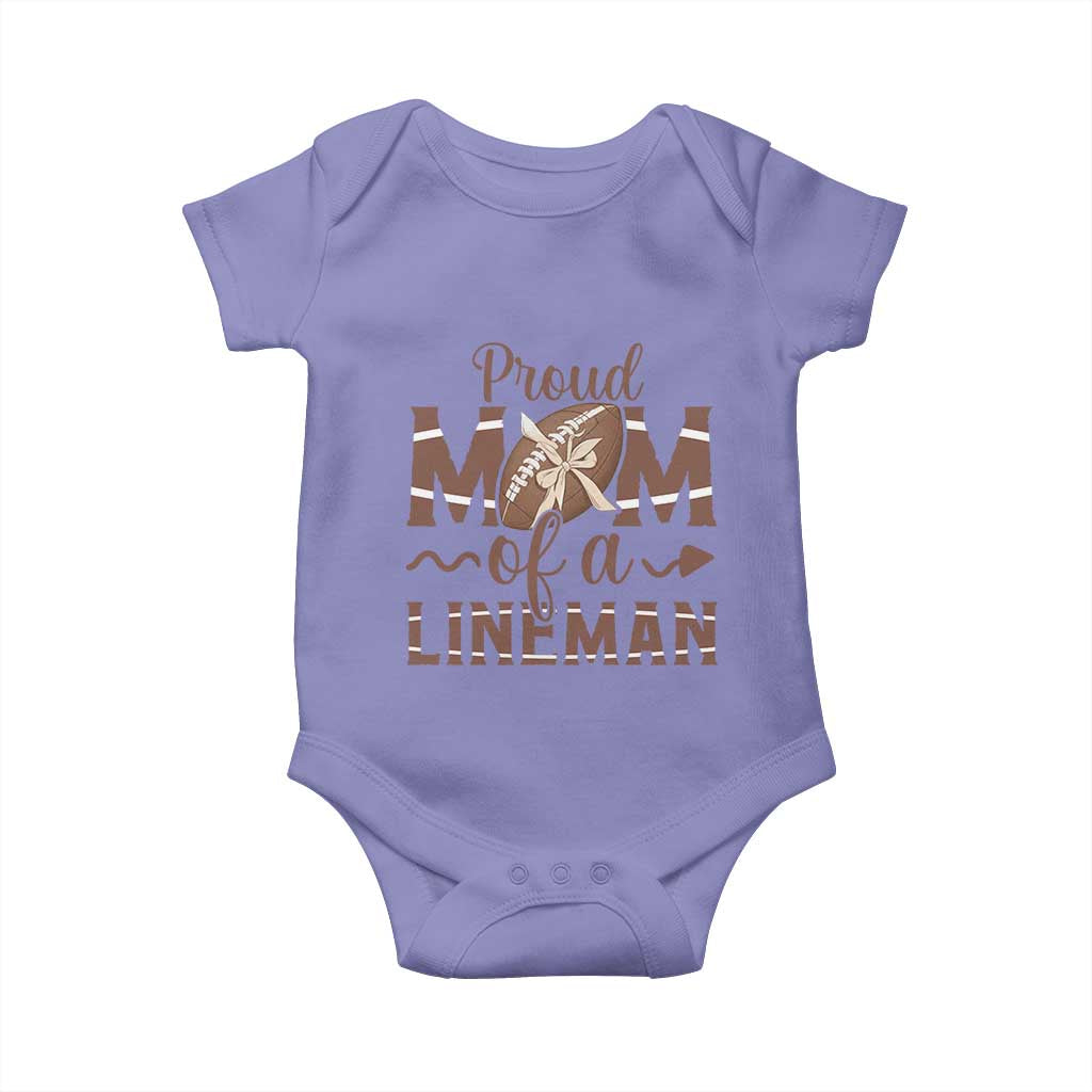 Football Mom Gift Baby Onesie Proud Mom Of A Lineman TS12 Violet Print Your Wear