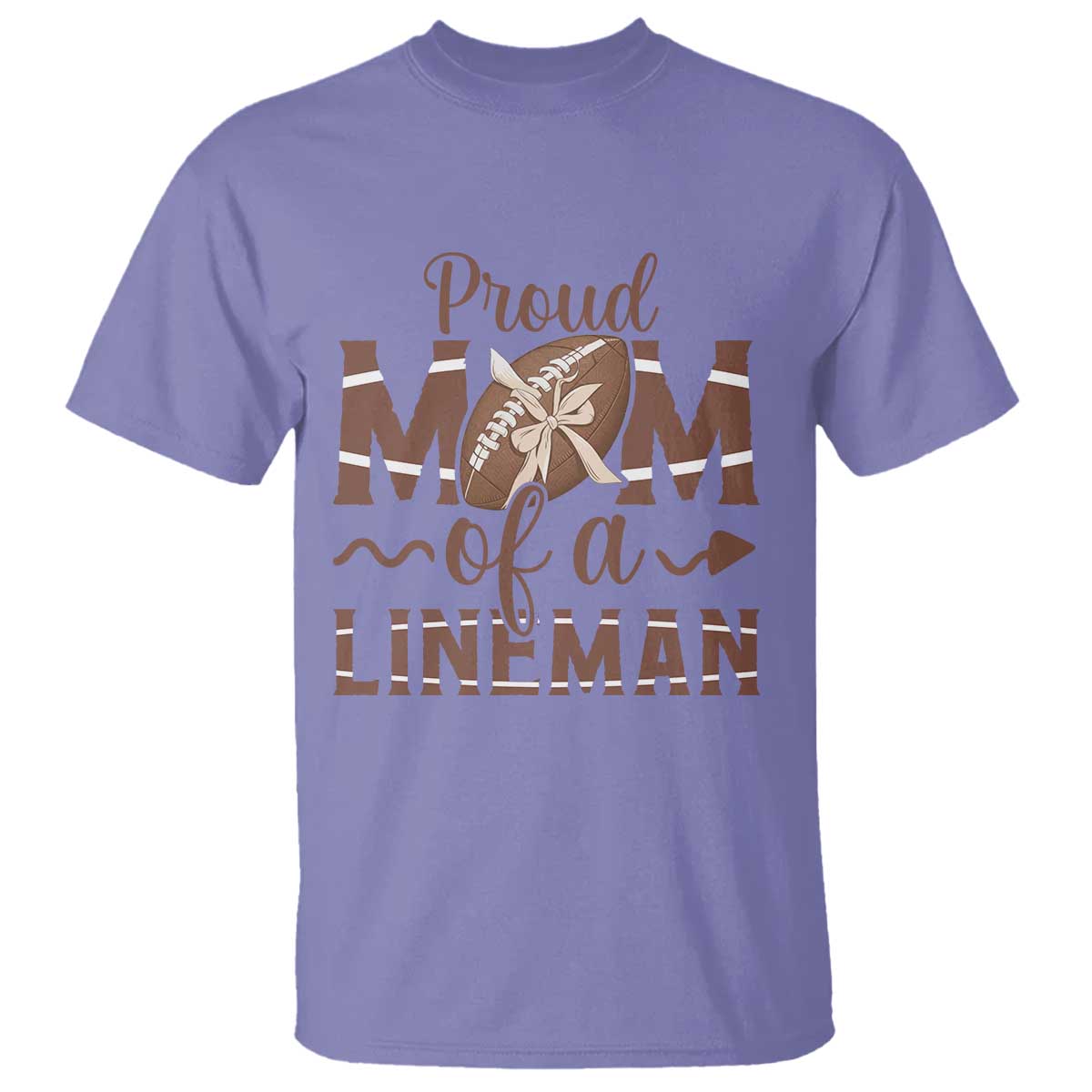 Football Mom Gift T Shirt Proud Mom Of A Lineman TS12 Violet Print Your Wear