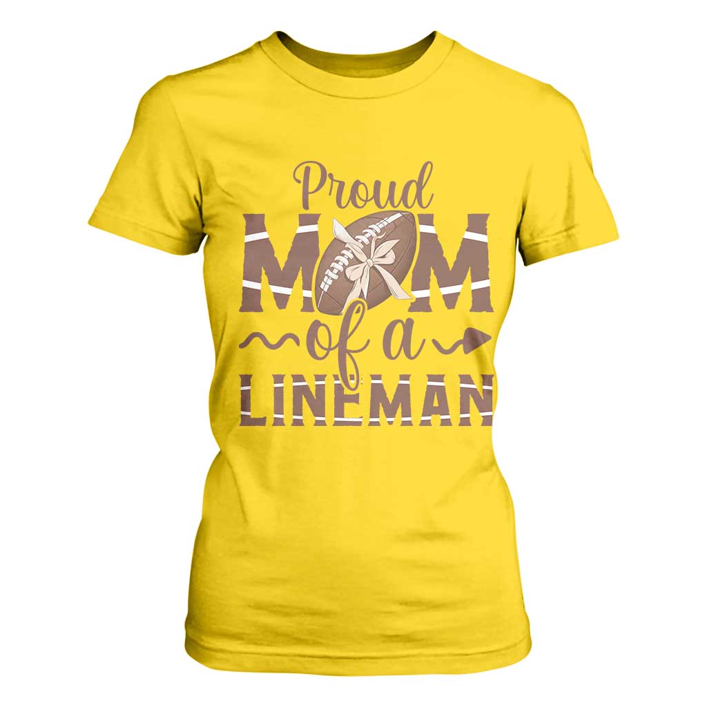 Football Mom Gift T Shirt For Women Proud Mom Of A Lineman TS12 Daisy Print Your Wear