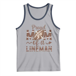 Football Mom Gift Tank Top Proud Mom Of A Lineman TS12 Athletic Heather Navy Print Your Wear